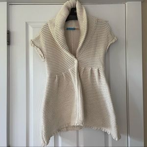 Alice & Olivia cotton chunky-knit short sleeve cardi